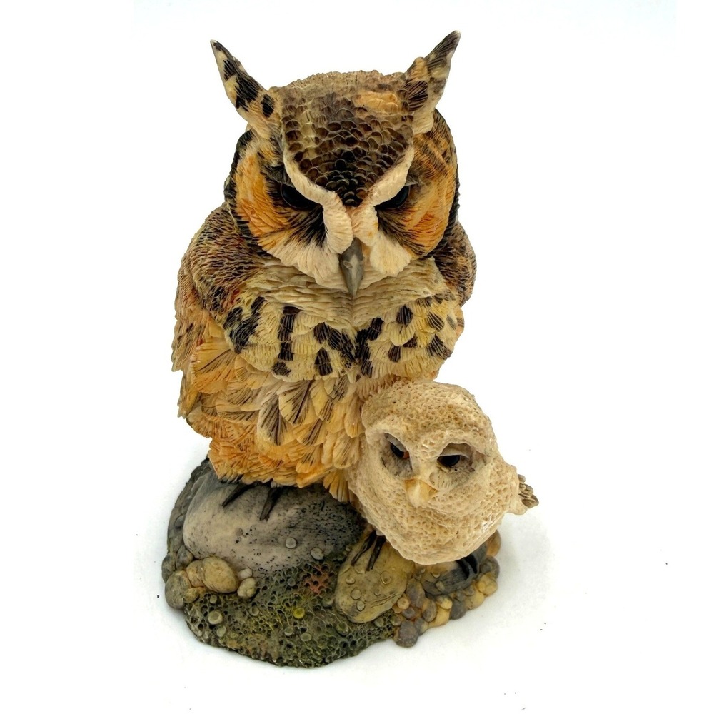 Hamilton Collection Owl Figurine By Mother's Side Russell Willis 1994 Brown